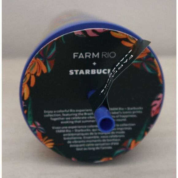 Farm Rio +Starbucks Blue Banana Mix 24oz Cold Cup Tumbler Summer '25 Lmt. Edt. - Picture 7 of 10